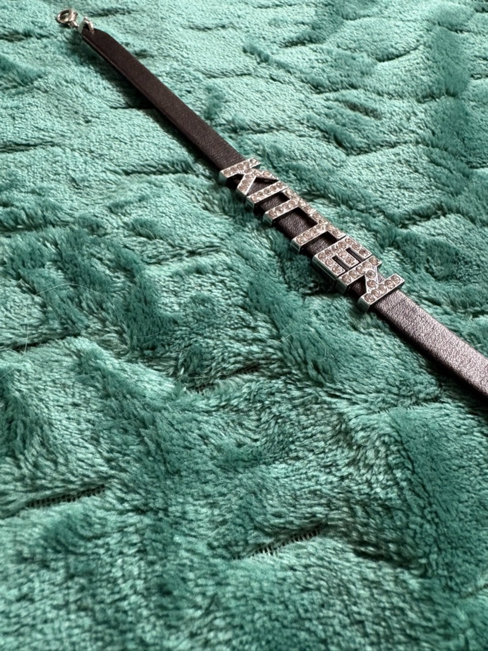 🖤 Black “KITTEN” Rhinestone Choker Necklace Y2K Statement - Picture 4 of 6